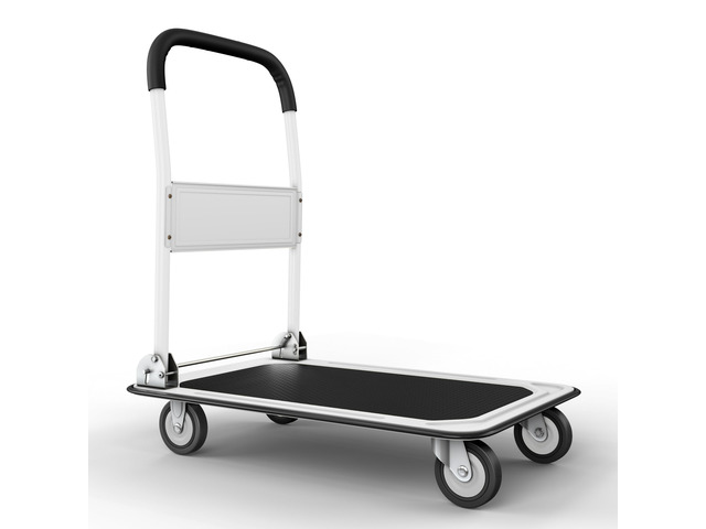 Heavy Duty Foldable Push Cart Dolly 330 lbs. Capacity Upgraded Collapsible Hand Truck Folding Platform with Swivel Wheels Flat Bed Moving...
