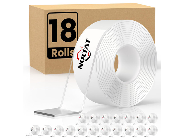 180 FT Double Sided Tape Heavy Duty, 1.18' x 120' Nano Double Stick Tape, Removable, Washable, Reusable Adhesive Tapes for Wall, Clear Multipurpose...