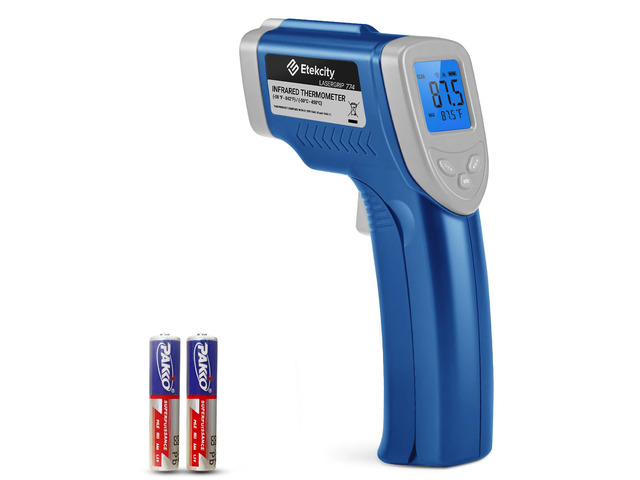 Infrared Thermometer Laser Temperature Gun 774, Blue Cooking, Pizza Oven, Griddle, BBQ, Meat, HVAC, Engine, Adjustable Emissivity, MAX Display,...