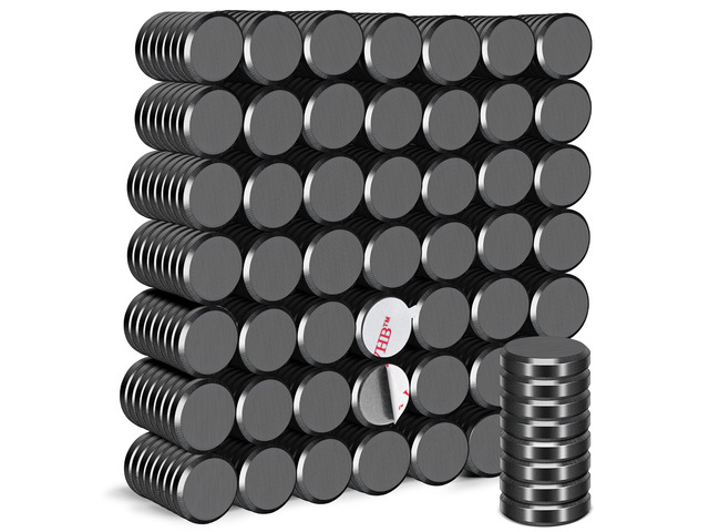 Strong Adhesive Magnets,400pcs 0.7x0.12in Fridge Refrigerator Magnet Small Round Black Ceramic Button Neodymium Magnets, Heavy Duty,for...