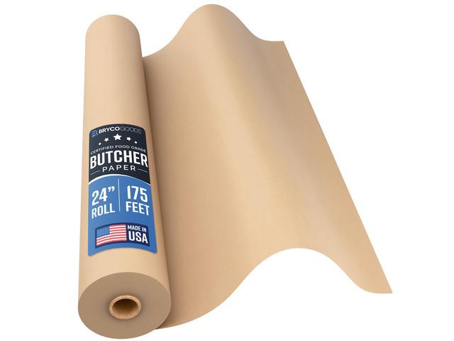24 Inch x 175 Feet, Brown Butcher Paper Roll, Unbleached, Uncoated, Unwaxed, Food-Grade, Wide Kraft Paper for BBQ, Smoking, Grilling, Wrapping...