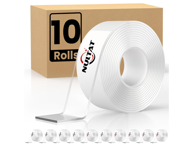 100 Feet Double Sided Tape Heavy Duty, Nano Reusable, Removable, Washable Double Stick Tape for Wall, Clear Multipurpose Two Sided Adhesive Tape...