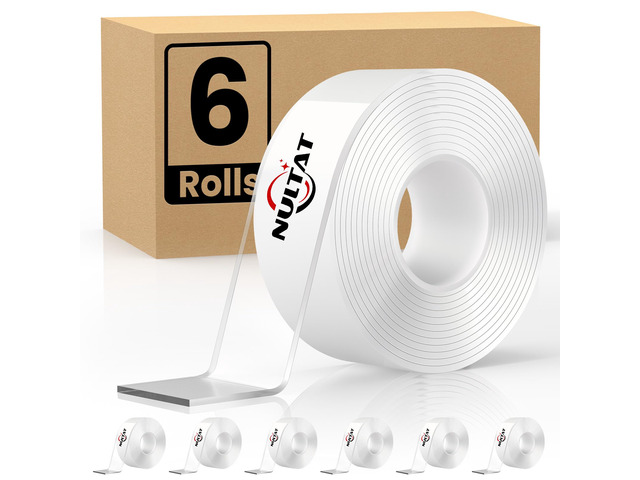 Double Sided Tape Heavy Duty, 60 Feet Nano Double Sided Adhesive Tape Strong Clear Mounting Stick Tape Adhesive Strips High Temperature Tape...