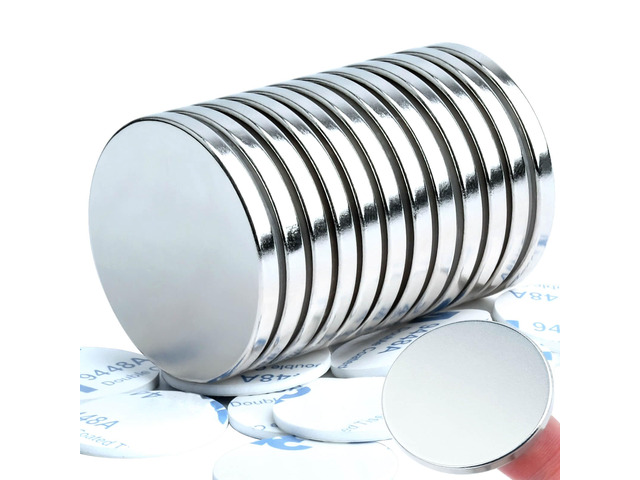 Super Strong Neodymium Disc Magnets, Rare Earth Magnets Heavy Duty with Double-Sided Adhesive, Round Neodymium Magnets Strong for Fridge, 1.26 inch...