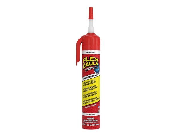Caulk Hybrid Polymer Waterproof Sealant, White, 9 oz, 1-Pack No caulk gun needed, trigger flow nozzle, paintable, won't shrink or crack, seals wet...
