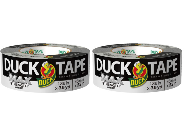 Brand Max Strength Duct Tape - 1 Roll - Heavy Duty Hold - 1.88 Inch x 35 Yards - White (240866) (Pack of 2)