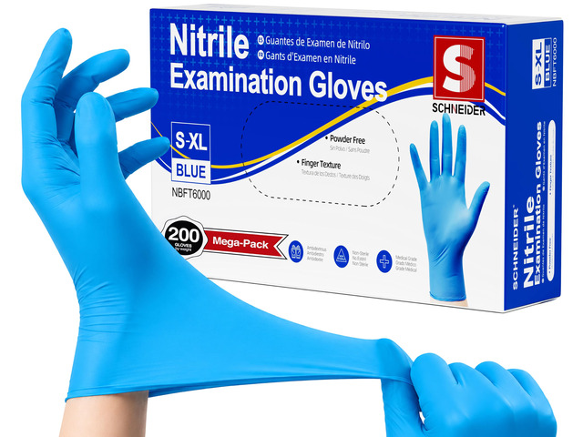 Medical Exam Glove, Gloves Disposable Latex Free, Powder Free 3-Mil, Blue Nitrile Gloves, Food Safe Gloves, Cooking Gloves, Cleaning Gloves...