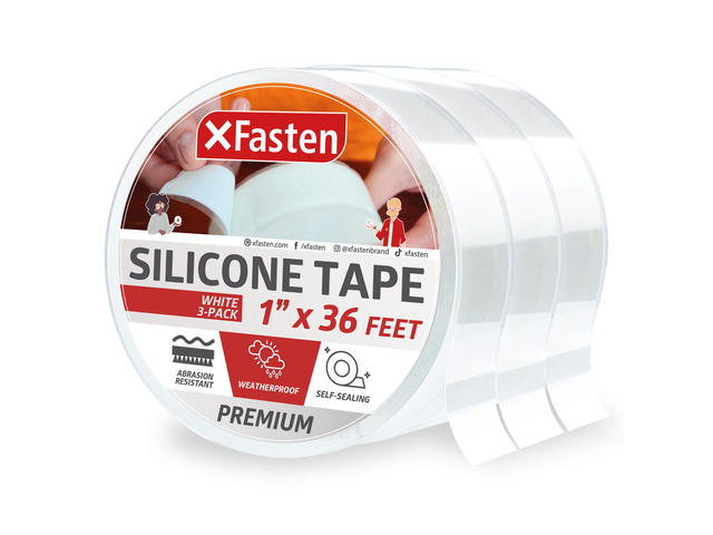 Self Fusing Silicone Tape Waterproof White 1' x 36 Feet (3-Pack 108ft), Self Amalgamating Tape, Silicone Rubber for Plumbing, Sealing Pipes, Hose...