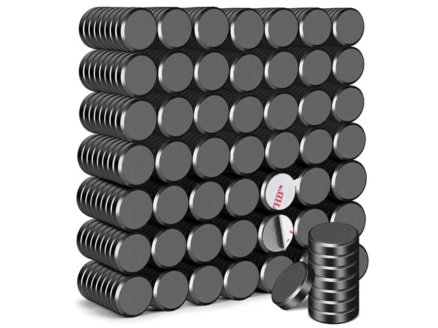 Strong Adhesive Magnets,400pcs 0.6x0.12in Fridge Refrigerator Magnet Small Round Black Ceramic Button Neodymium Magnets, Heavy Duty,for...