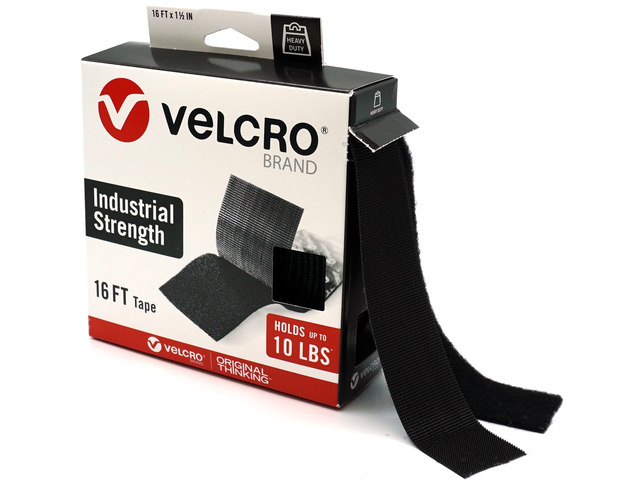 Heavy Duty Tape, Black, 1-1/2in x 16ft Roll, Holds 10 lbs Industrial Strength Adhesive Sticky Back Fastener For Indoor And Outdoor Use, Mounting,...
