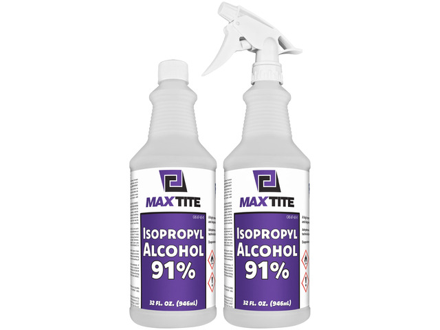 91% Isopropyl Alcohol (Half-Gallon (2 Pack, 32 fl oz) - Includes Heavy-Duty Spray Nozzle - Made in USA
