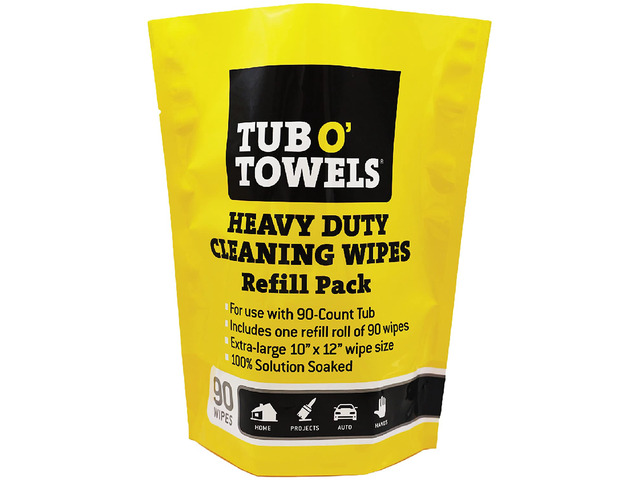 Heavy Duty Cleaning Wipes, Refill Pack for 90-Count Canister, 10' x 12'