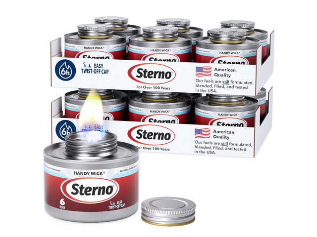 Handy Wick Twist Top Chafing Fuel, 6-Hour Burn, 12 Pack Easy Twist cap, steady wick flame, UL 2997 validated, consistent heat, cool can, reusable,...