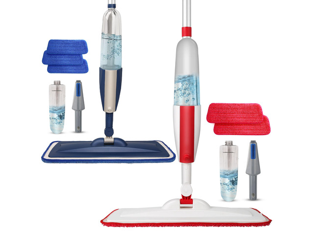 Spray Mop for Floor Cleaning, 2 Pack with Refillable Bottles & Pads 14 oz refillable bottles, 6 pads included,wet/dry use on hardwood/tile/laminate...