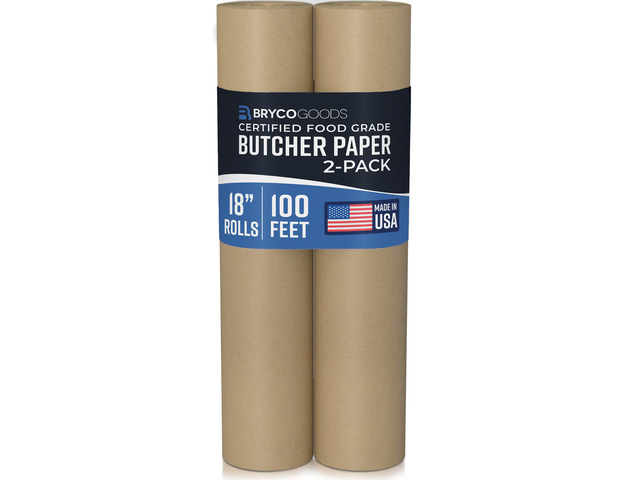 (Pack of 2) Brown Butcher Paper Roll, 18 Inch x 100 Feet, Unbleached, Uncoated, Unwaxed, Food-Grade Kraft Paper for BBQ, Smoking, Grilling, and...