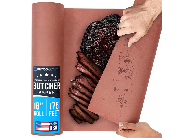 Pink Butcher Paper Roll for Smoker, 18' x 175', Made in USA Food-Grade, Unbleached, Uncoated & Unwaxed Peach Paper for BBQ, Grilling, Smoking Meat...