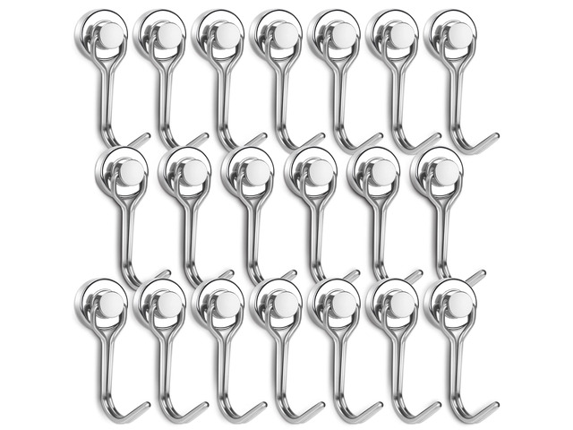 Swivel Swing Magnetic Hook, 30LB 20PCS Refrigerator Magnet Hooks Heavy Duty Strong Magnets Refrigerator Fridge Hanging for Classroom Beach Vacation...