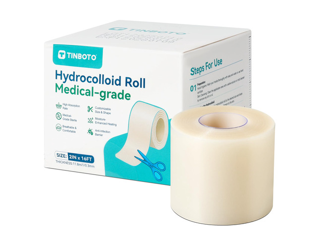 Hydrocolloid Roll for Wound Care, Hydrocolloid Bandages with Self-Adhesive, Cut-to-Size Patch Bandages, Ultra Absorbent, Waterproof, First Aid Kit...