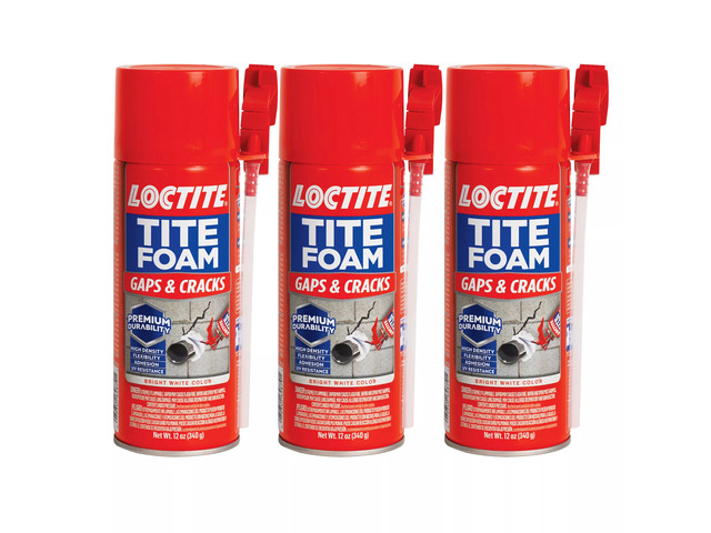 Tite Foam Gaps & Cracks, Bright White Insulating Foam Sealant, 12 oz Can, Pack of 3