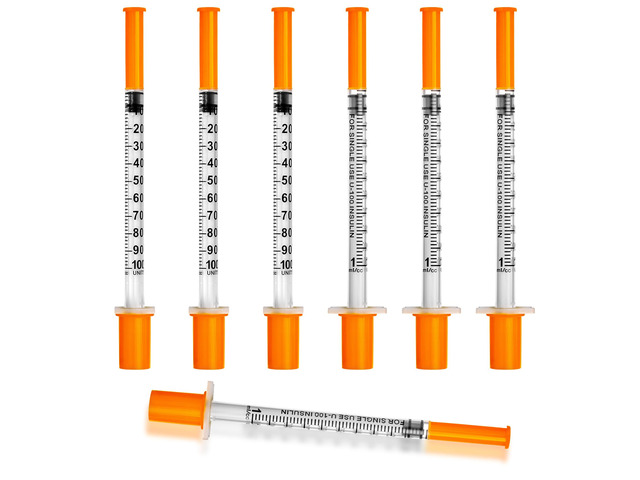 1ml Syringe with Cap, 30G 13/25' 1cc Syringes, Pack of 100 Disposable Individual Package