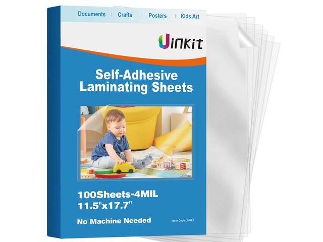 4Mil Self-Adhesive Laminating Sheets 11.5x17.5 Inches 10 Pack for 11x17 Posters, Wedding Signs, Menus & Charts, Heat-Free, No Machine Needed, The...
