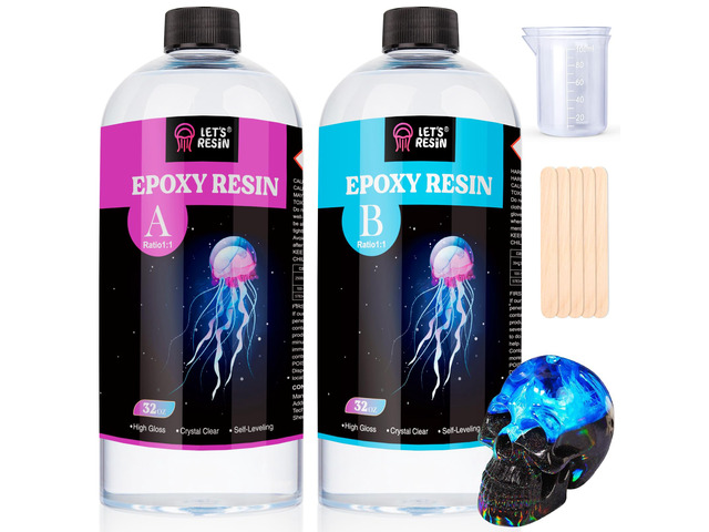 1/2 Gallon Epoxy Resin,Crystal Clear Resin Epoxy Kit for Crafts Bubble Free Casting Resin, 2 Part Resin and Hardener for DIY Art, Jewelry Making,...