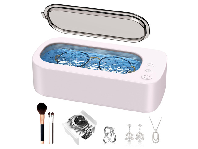 Ultrasonic Jewelry Cleaner Machine: 48kHz 5Min Shine,7Min DeepClean 350ML Ultra Sonic Cleaner for Jewelry,Ring,Eyeglass,Watch Band,Retainer,2 Clean...