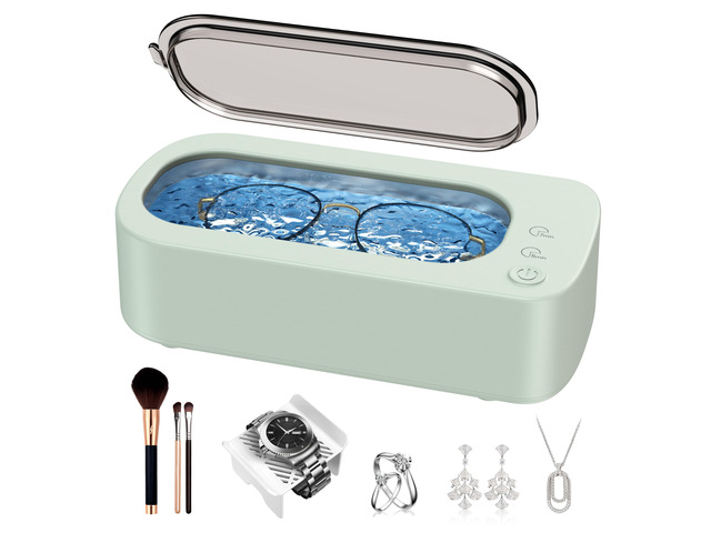 Ultrasonic Jewelry Cleaner Machine: 48kHz 5Min Shine,7Min DeepClean 350ML Ultra Sonic Cleaner for Jewelry,Ring,Eyeglass,Watch Band,Retainer with 2...