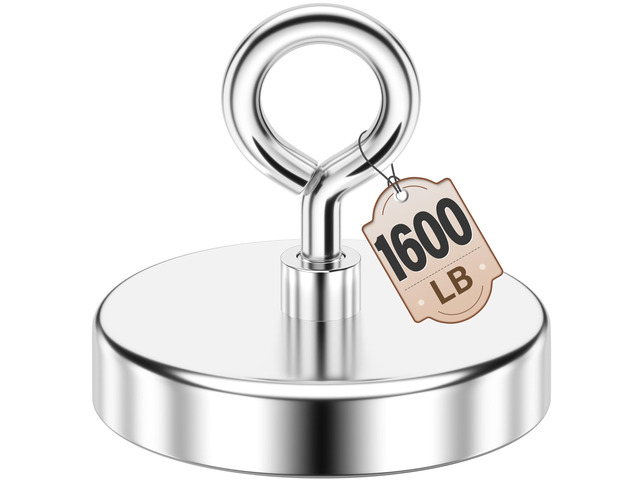 1600 LBS Heavy Duty Fishing Magnet, 4.72 Inch Neodymium Magnet Large Heavy Duty Magnet, High Power Metal Retrieval, Lifting Eye Bolt Design,...