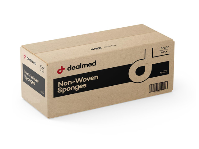 Non Woven Gauze Sponges - 4x4 4-Ply Non-Sterile, 2000 Count Polyester Viscose Blend, Latex Free, 200 Ct Sleeves, 10 Packs Per Case, Low Lint...