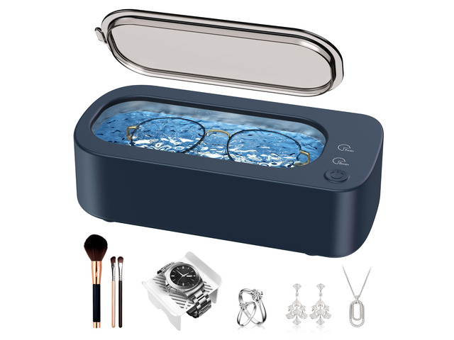 Ultrasonic Jewelry Cleaner Machine: 48kHz 5Min Shine,7Min DeepClean 350ML Ultra Sonic Cleaner for Jewelry,Ring,Eyeglass,Watch Band,Retainer,2 Clean...