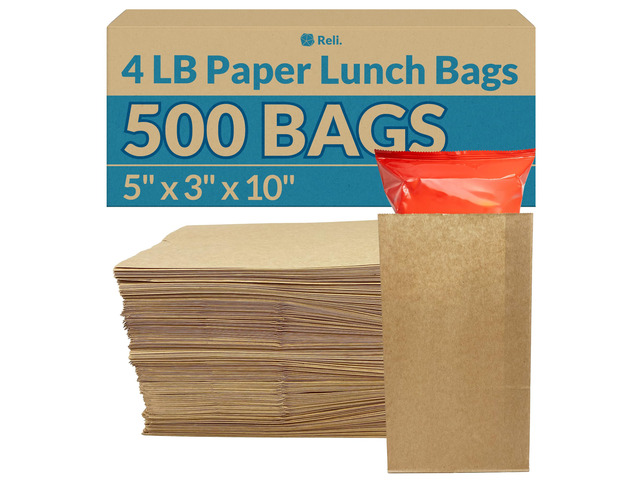 Brown Paper Bags 500 Count Paper Lunch Bags Ideal for Small Lunches and Crafts, Perfect for Sandwiches and Snacks
