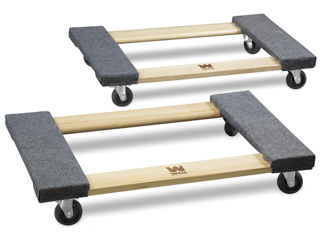 1320 lbs. Capacity 18 in. x 30 in. Hardwood Furniture Moving Dolly, Two Pack