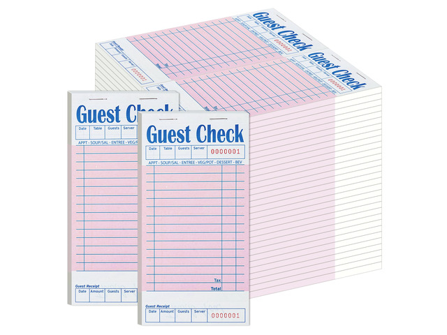 60 Pack/3000 Tickets Guest Checks Books for Servers, Pink
