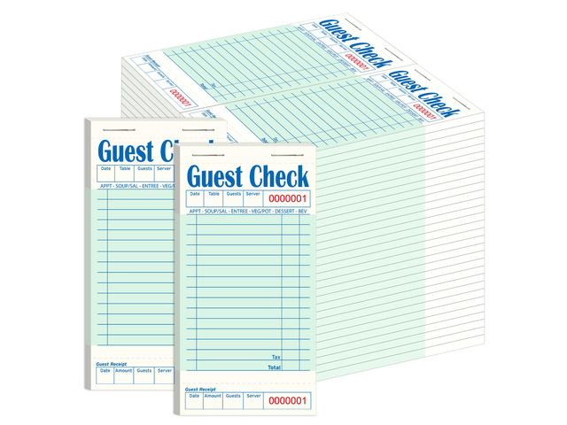 60 Pack/3000 Tickets Guest Checks Books for Servers, Green