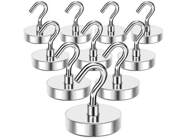Strong Magnetic Hooks 120Lbs Heavy Duty Magnets for Cruise Cabin Neodymium Earth Magnets with Hooks for Hanging Super Metal Industrial Magnetic...