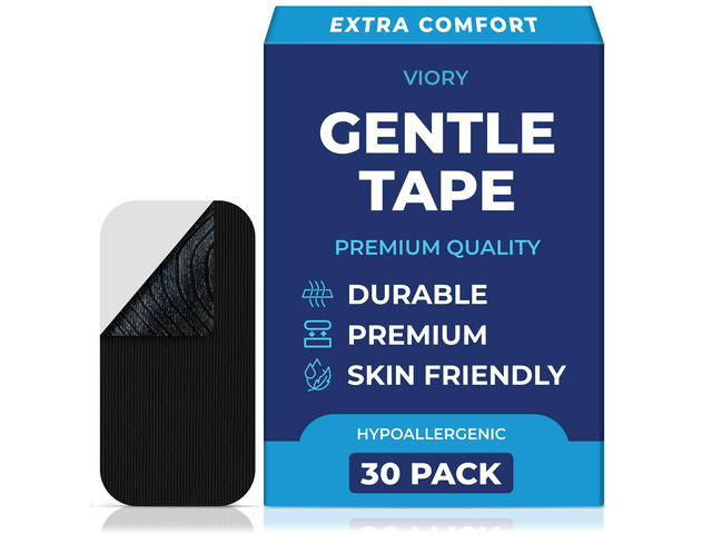 Gentle Tape (30 Pack) - Pain Free Removal, Hypoallergenic & Latex Free