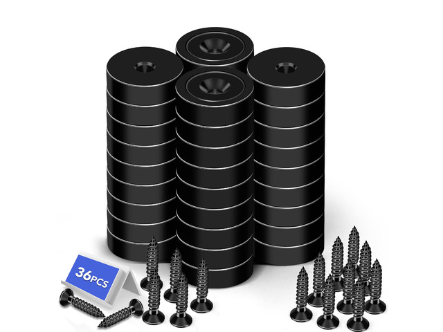 Magnets 30 LBS Heavy Duty Neodymium Strong Magnet 36 Pack Imanes Fuertes Magnet Magnetic Wall Mount Round Mounting Powerful Locker Industrial...
