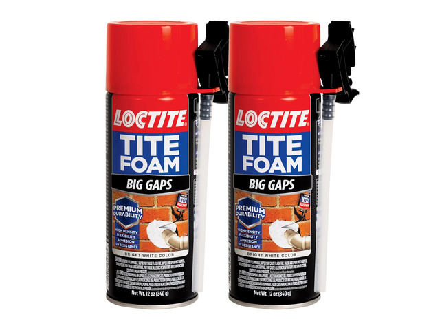 Tite Foam Big Gaps, Bright White, 12 oz Can Pack of 2 - High Density Insulating Foam Sealant for Gaps Up to 3 Inches, Durable, Flexible, UV Resistant