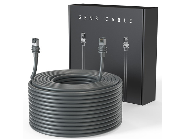 100FT Cable for Starlink Standard 4/ 4X/ Gen3/ V4/ V5 24AWG 100FT/ 30M Replacement Extension Ethernet Cable Waterproof Satellite, Grey
