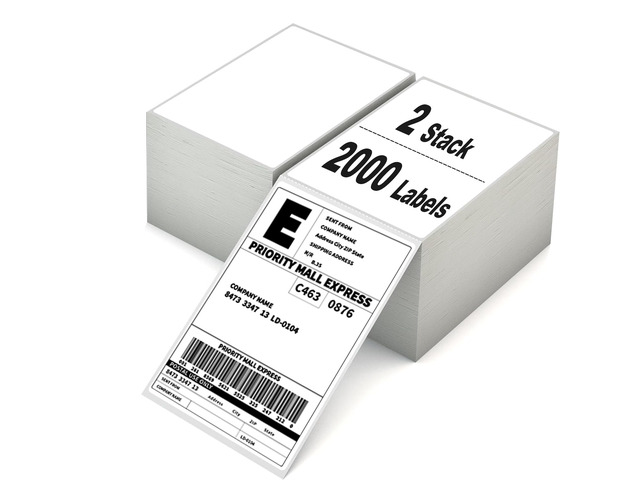 2000 4x6 Thermal Labels 1000/Stack, Commercial Grade Shipping Thermal Labels 4x6 Fanfold, Strong Adhesive, BPA Free, Compatible with Rollo, Zebra,...