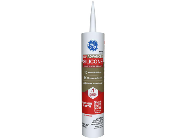 Advanced Silicone Caulk for Kitchen & Bathroom, White, 10 fl oz Cartrid, 1 Pack - 100% Waterproof Silicone Sealant, 5X Stronr Adhesion, Shrink &...