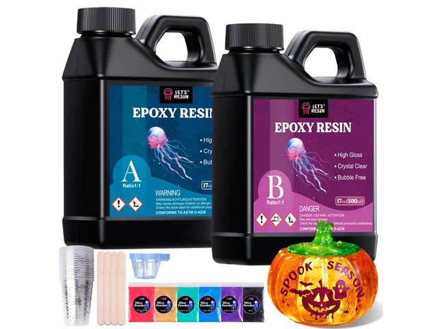 34oz Crystal Clear Epoxy Resin, Casting Resin for Beginners 2 Part Resin and Hardener for Crafts, Bubble Free & Low Odor, Anti-Yellowing, Casting...