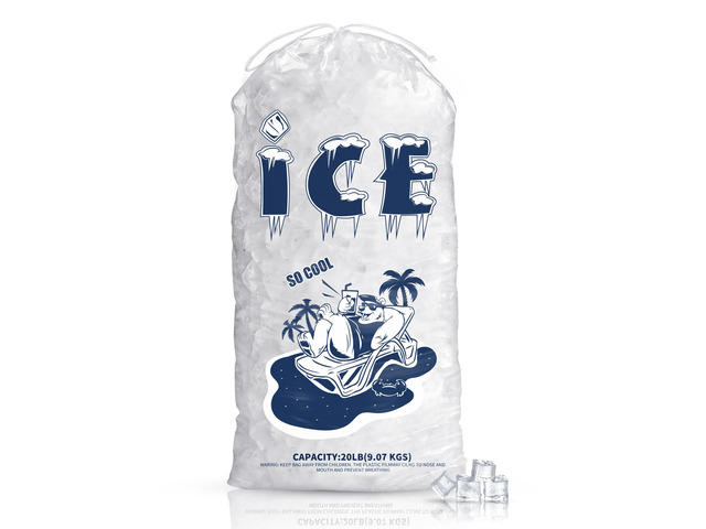100 Pack Ice Bags 20 lb, Heavy Duty, Drawstring, 2 Mils Thickness Reusable Ice Cube Storage Bags, Plastic, Portable, for Home and Commercial Ice...