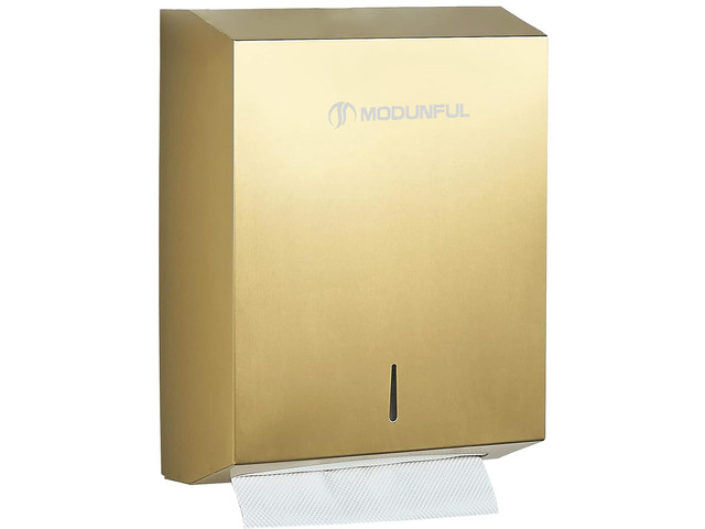 Commercial Paper Towel Dispenser Gold - Multifold Paper Towel Dispenser Wall Mount, High Capacity Stainless Steel Tissue Holder, Suitable for...