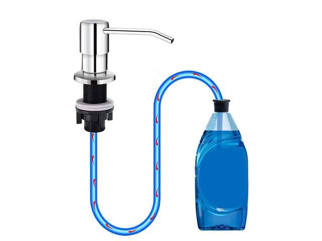 Soap Dispenser for Kitchen Sink, in Sink Soap Dispenser Pump, 47' Silicone Extension Tube Connect to The Soap Bottle Directly, Say Goodbye to...