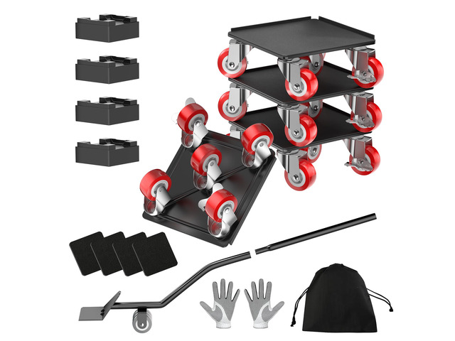 Furniture Dolly, 1000LBS Furniture Movers with Wheels 5-Wheel Carbon Steel Dolly with Lifter,360°Swivel Locking Casters for...