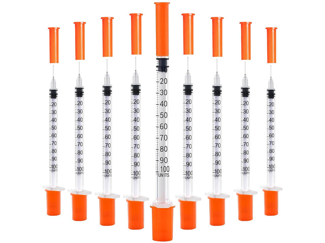 120 PACK U-100 Syringes, 31G 5/16' (8mm) 1ml/cc Disposable Syringe, Individual Wrapped, Lab Supplies