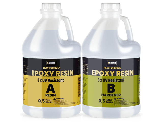 1 Gal 3X UV Resistant Crystal Clear Epoxy Resin Kit, 1:1 High Gloss Non-Yellowing Formula, Bubble-Free, Self-Leveling, Art, Crafts, Jewelry,...
