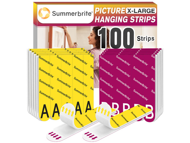 Picture Hanging Strips Heavy Duty XL 50 Pairs Damage Free Hanging Picture Hangers, Removable Hook and Loop Wall Strips, Frame Stickers No Nails for...